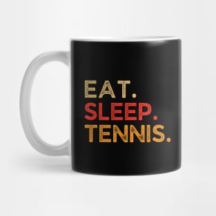 Eat Sleep Tennis Repeat Retro Vintage Funny Tennis Player Dad Mug